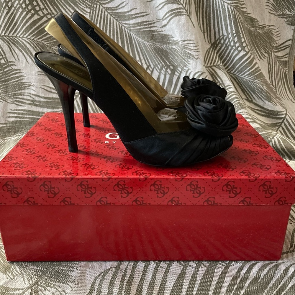 Guess by Marciano Gwnisadora Black Satin Heels
